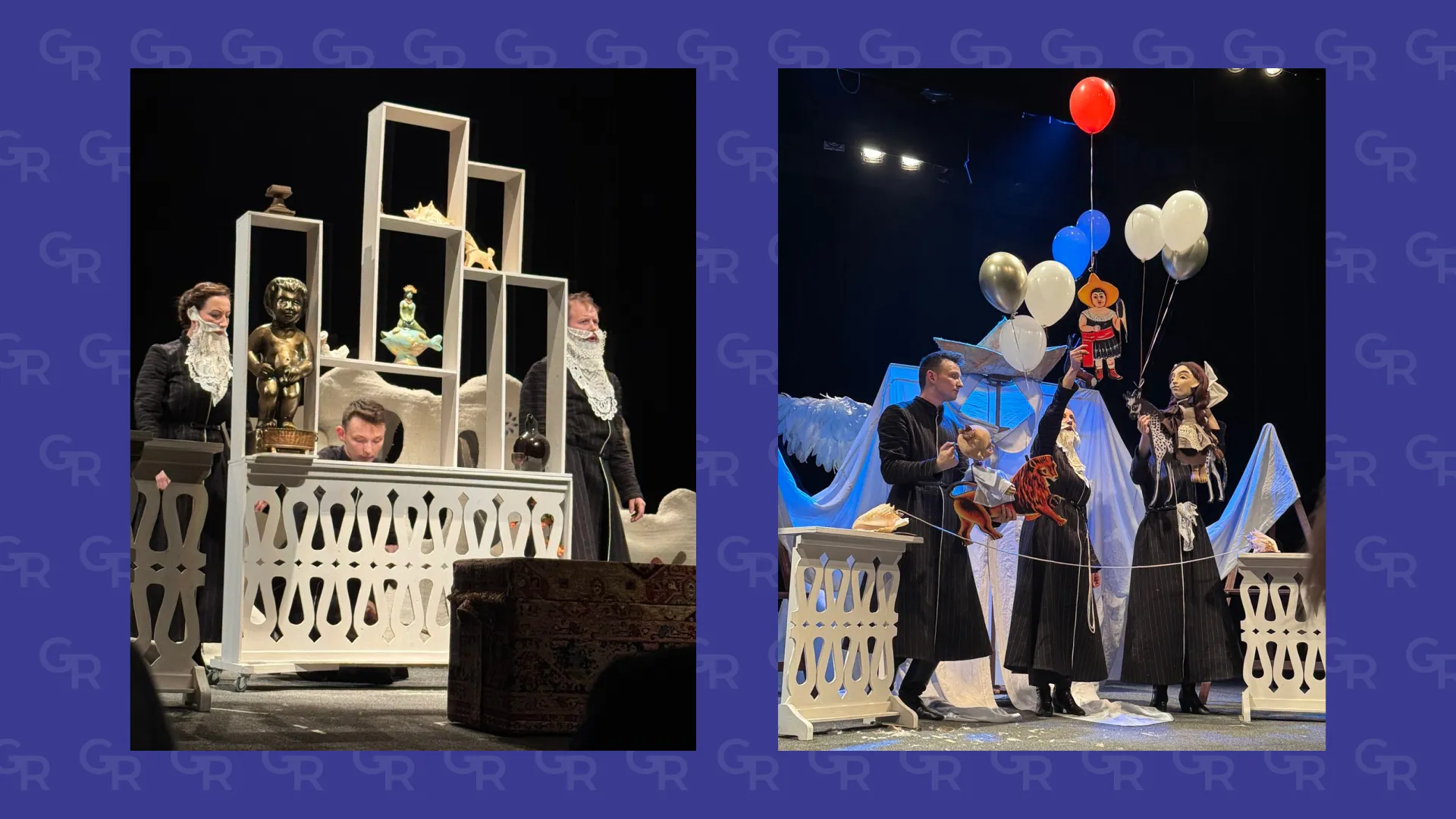 Why did a Georgian language teacher appear on stage at the premiere of the Kharkiv Puppeteers? at the Gromada Group Media