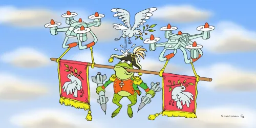 «Єдиний друг»: навіщо Альфред Кох продає капітуляцію за допомогою «турботи»? Карикатура Олександра Сидоренкана порталі Gromada Group