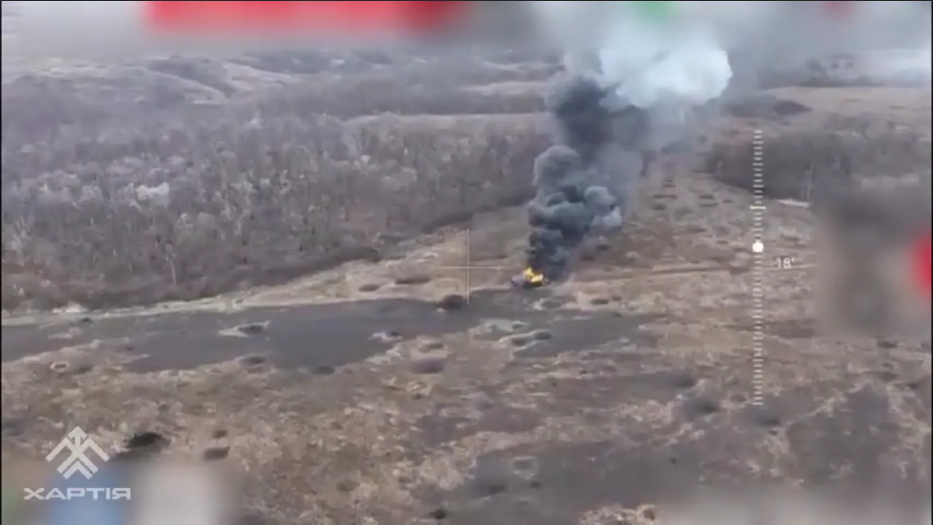 Скриншот з відео Мінами, скидами, FPV — як «Хартія» знищила російських штурмовиків на порталі Gromada Group