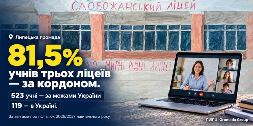 «Половина» у заяві посадовиці, понад 80% у звітах: розбіжність у даних про частку учнів Липецької громади за кордоном на порталі Gromada Group