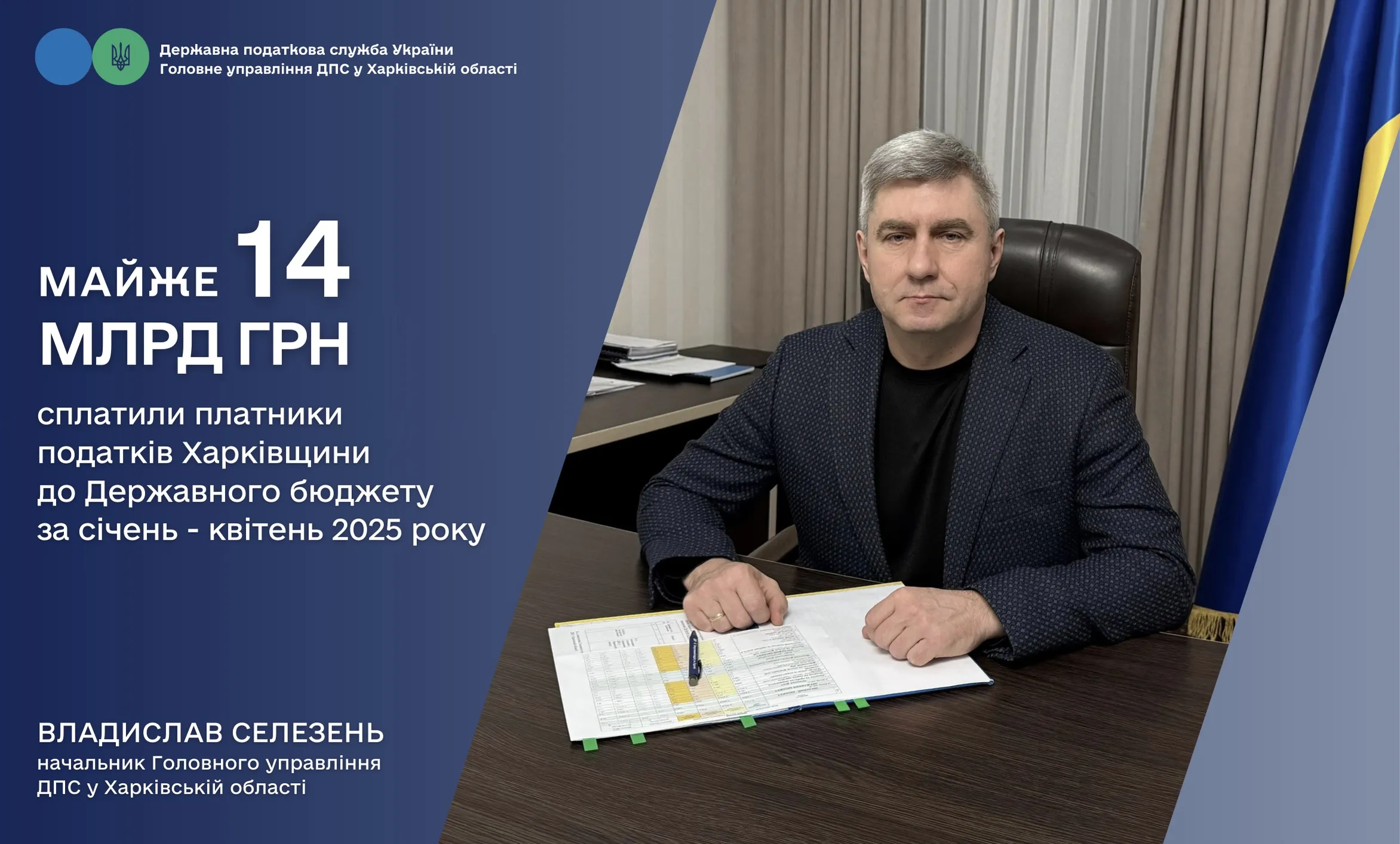 Колаж ГУ ДПС у Харківській області Харківщина: майже 14 млрд грн спрямували платники податків до Державного бюджету за 4 місяці 2025 року на порталі Gromada Group