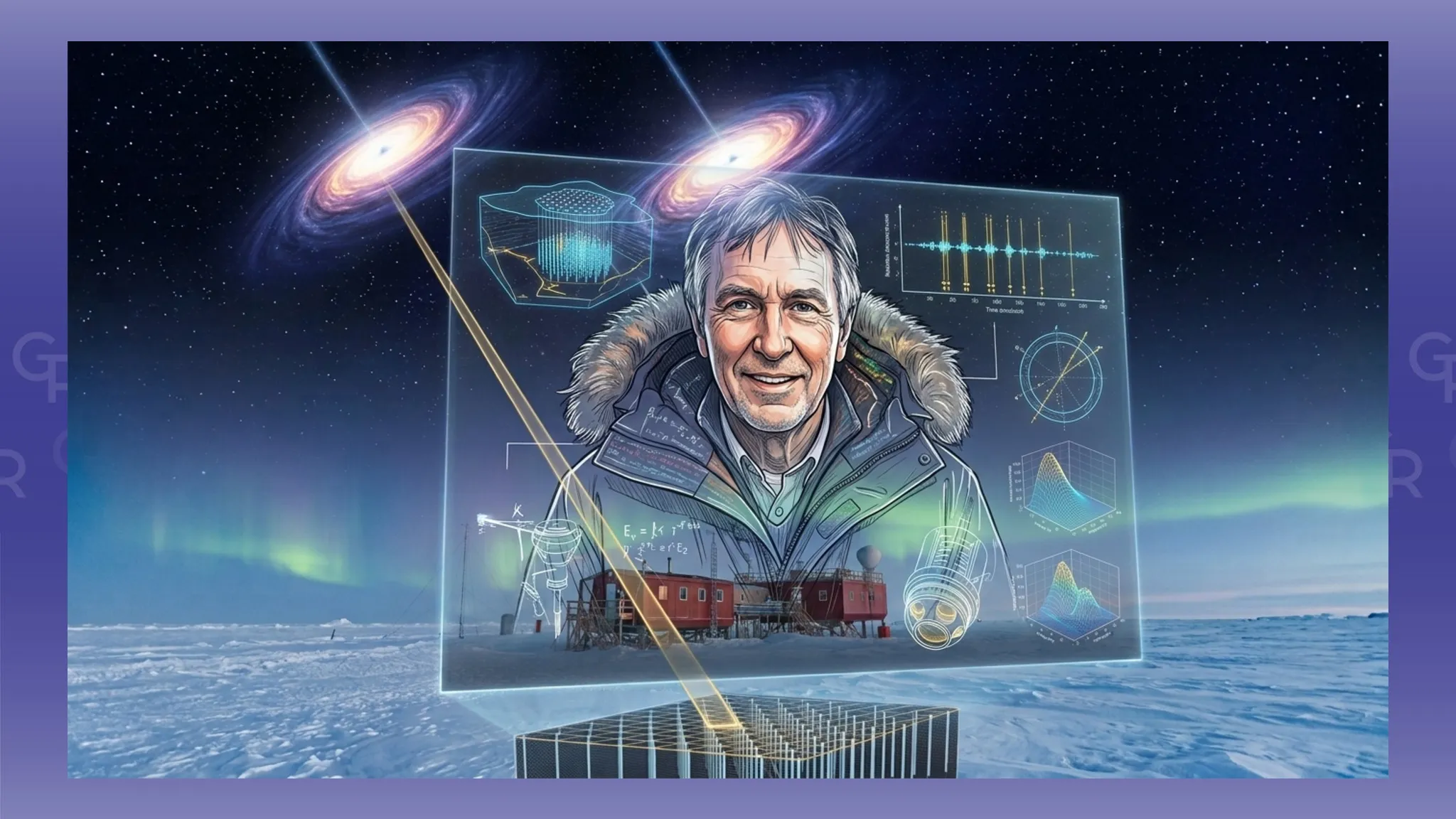 Ілюстрація: ШІ Gemini за авторським промптом. Нейтринна революція Френсіса Халзена: Нобелівська премія з фізики 2026 року та українсько-харківський слід у дослідженні Всесвіту. Ілюстрація: ШІ Gemini за авторським промптом на порталі Gromada Group