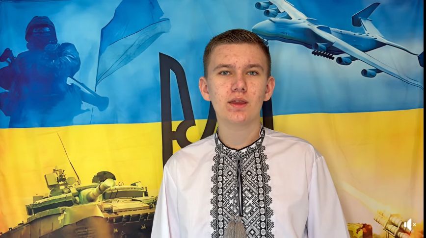 Скриншот з відео Безсмертний заповіт: учень Лук’янцівського ліцею прочитав вірш Тараса Шевченка на порталі Gromada Group