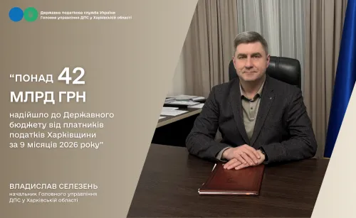 Понад 42 млрд гривень надійшло за 9 місяців 2026 року до Державного бюджету від платників податків Харківщини  на порталі Gromada Group