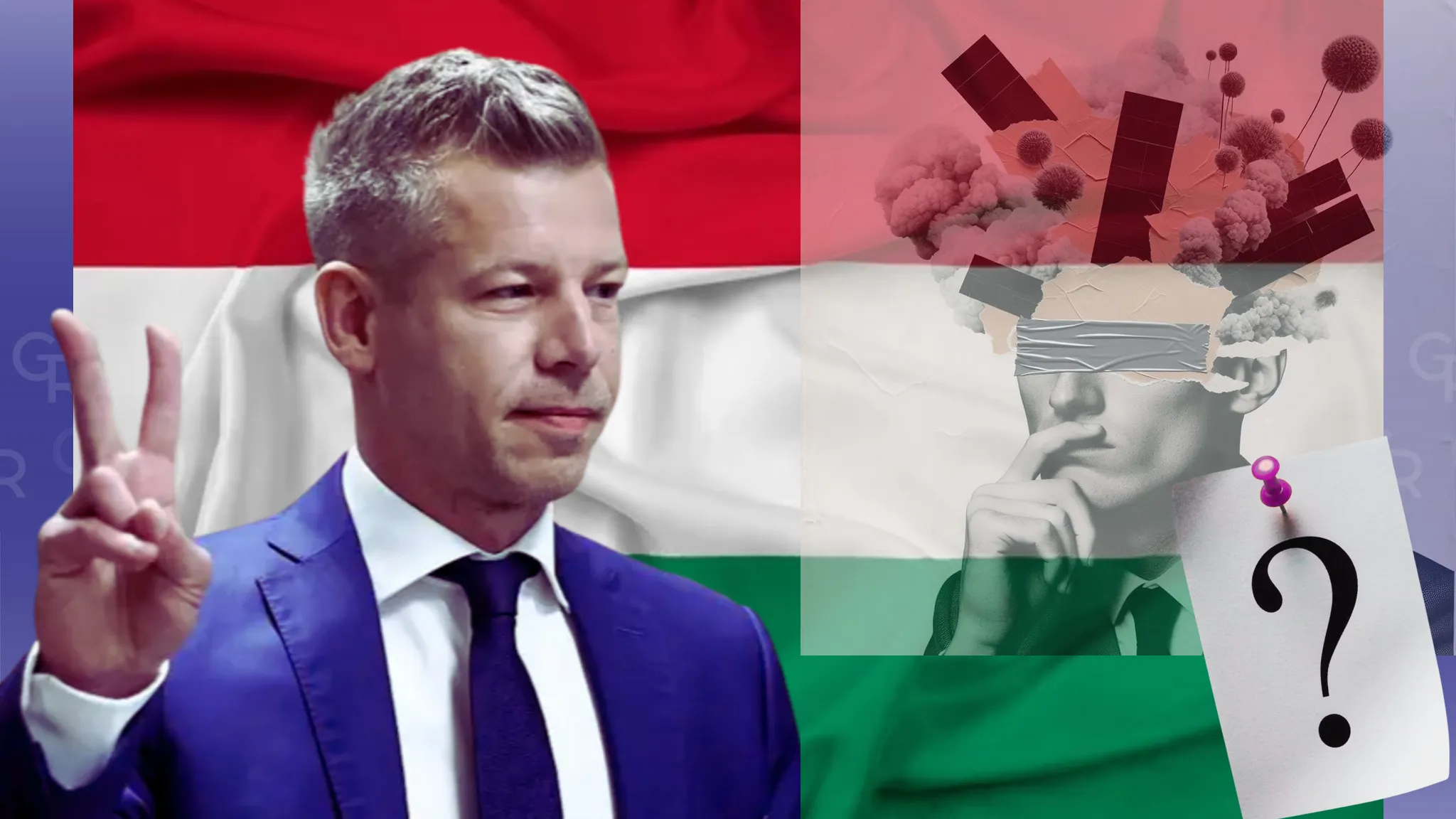Ребус для України. Петер Мадьяр: архітектор нової Угорщини чи дзеркальне відображення Орбана?   Колаж Олени Зеленіної на порталі Gromada Group