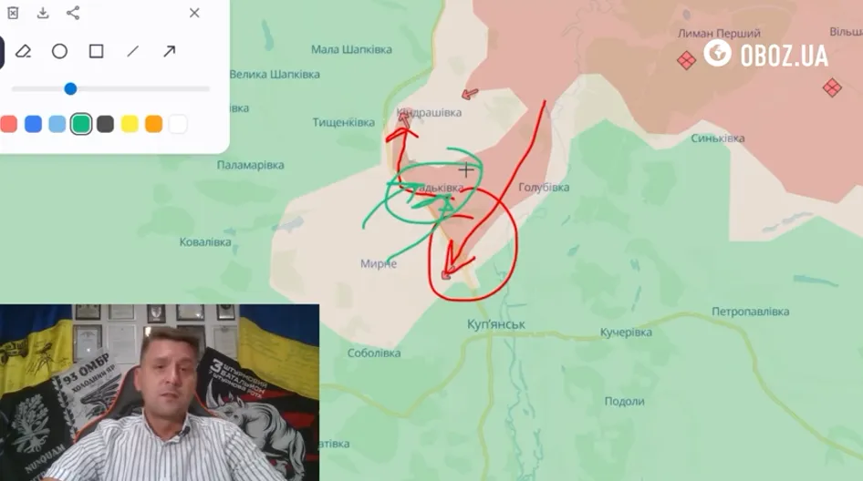 Скриншот відео OBOZ.UA Чому окупанти лізуть в трубу і не наступають з лівого берега Осколу? на порталі Gromada Group