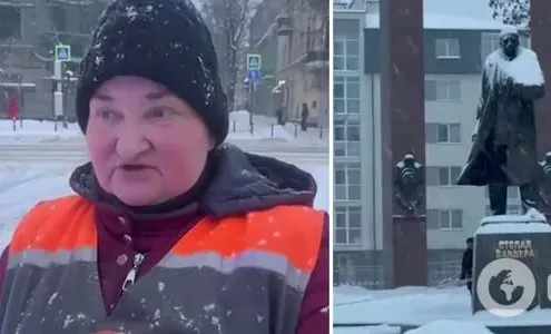 Скриншот з відео Відео з незламною львівською комунальницею і російським шахедом рве соцмережі на порталі Gromada Group