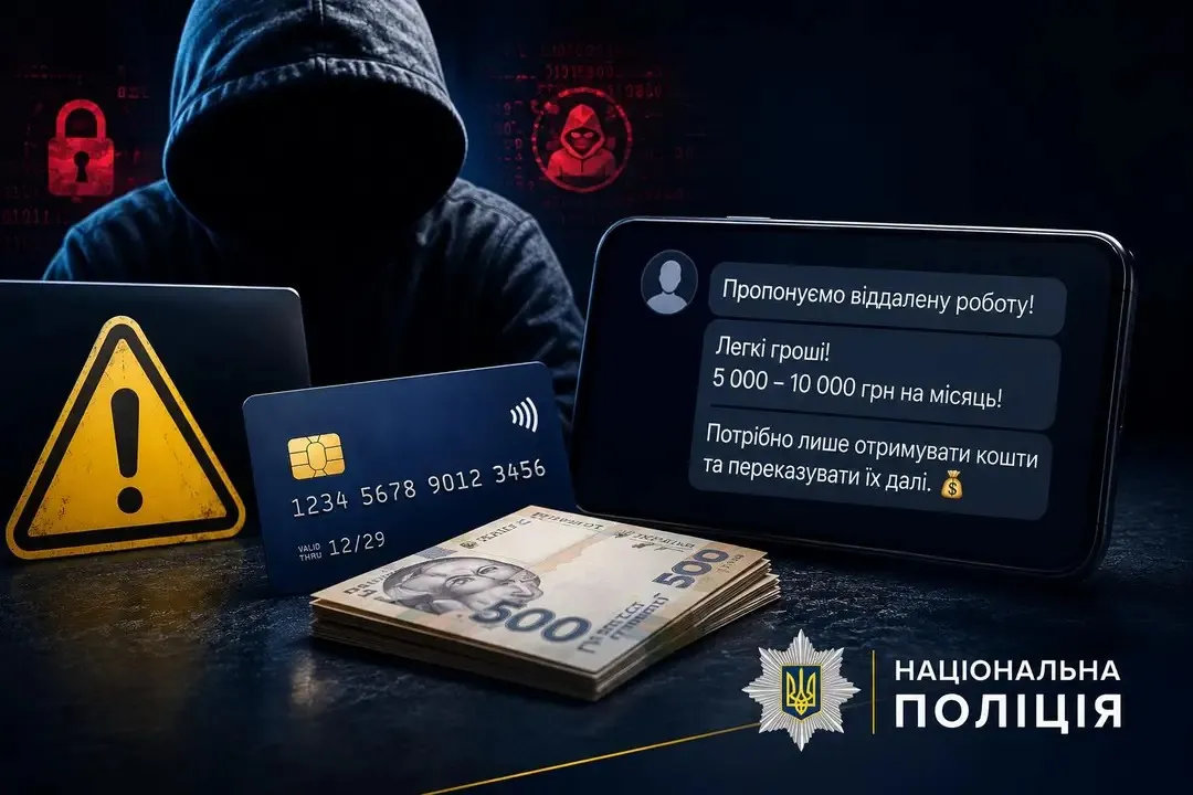 Фото: Національна поліція України Поліція попереджає: не ставайте дропами для шахраїв на порталі Gromada Group