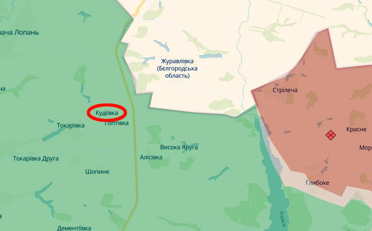 Скриншот карти https://deepstatemap.live/ Розвідка боєм у бік Кудіївки: ворог успіху не мав на порталі Gromada Group