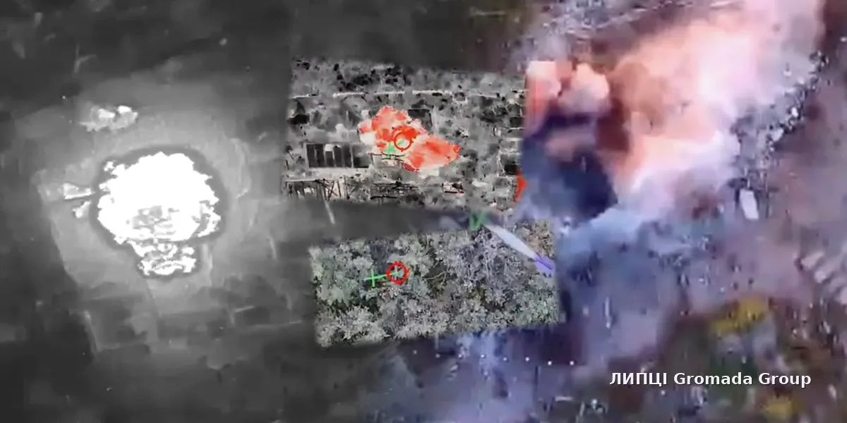 колаж ЛИПЦІ Gromada Group зі скриншотів відео підрозділу «Свідки Спаса» На півночі Харківщини ворога з укриттів «викурюють» екіпажі важких бомберів «Апостоли»: підрозділ «Свідки Спаса» оприлюднив відео бойової роботи на порталі Gromada Group