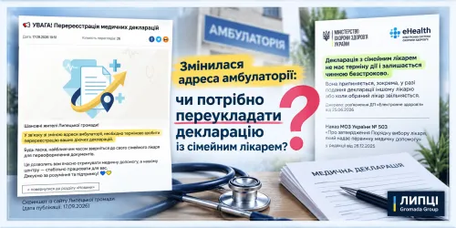 Змінилася адреса амбулаторії: чи потрібно переукладати декларацію із сімейним лікарем? на порталі Gromada Group