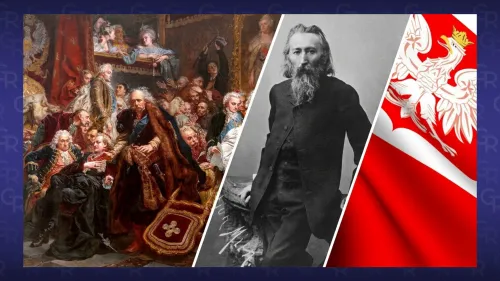 Ян Матейко «Рейтан. Упадок Польщі» — урок зради та сьогодення. Колаж Олени Зеленіної на порталі Gromada Group