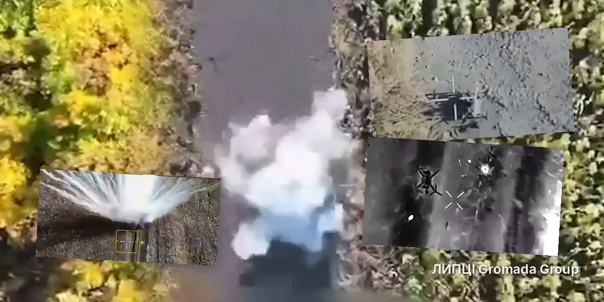 колаж ЛИПЦІ Gromada Group зі скриншотів з відео бригади «Гарт» Що ближче до фронту, то більше «ждунів»: бригада «Гарт» показала, як знищує ворожі дрони на Харківщині на порталі Gromada Group