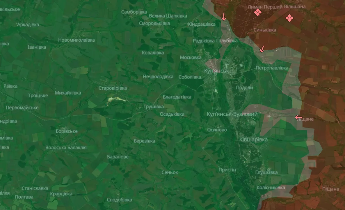 Карта Deep State станом на 19.07.2026 Ворог посилив штурмові дії в районі Курилівки, Петропавлівки, Куп'янська-Вузлового, Ківшарівки, Кучерівки, Заоскілля на порталі Gromada Group