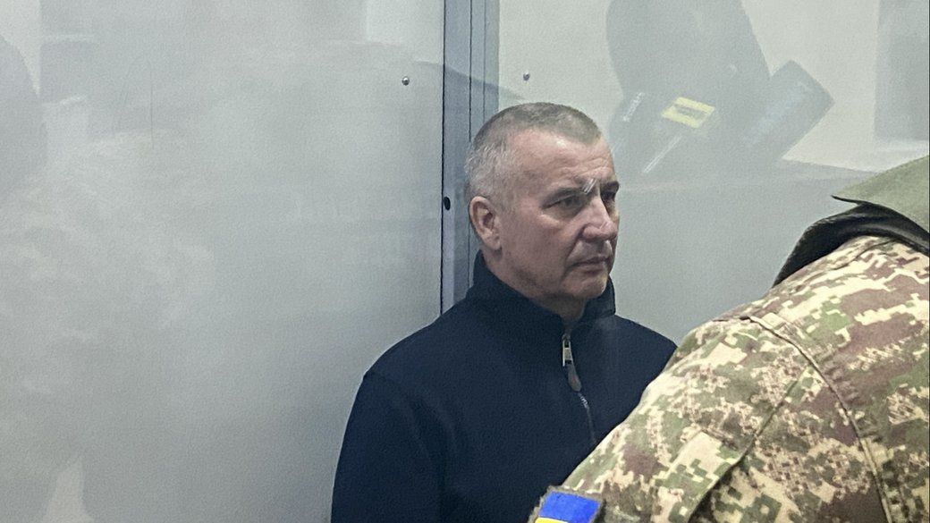 Фото: Ексначальник ОТУ "Харків" Юрій Галушкін на засіданні у Печерському райсуді Києва, 19 березня 2025 року. Суспільне Новини / Станіслав Свиридин Відповідальному за оборону Липецької громади продовжили запобіжний захід на порталі Gromada Group