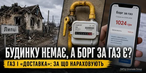 «Будинку вже немає, а борг за газ є»: коли жителям Липецької громади мають нараховувати за газ і його «доставку» на порталі Gromada Group