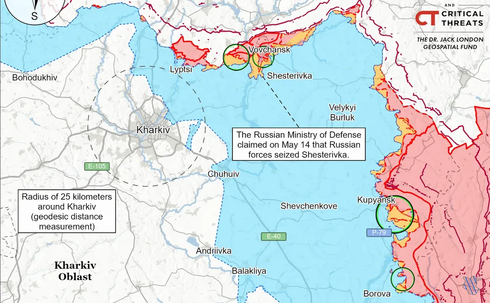 Карта ISW станом на 21.05.2026 Окупанти заявили про плани на прорив до Рубіжного і «авансом» захопили Старицю та Шестерівку на порталі Gromada Group