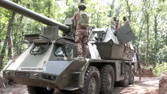 Скриншот з відео «Сюзанна» дістає ворога за понад 40 км: гвардійці показали роботу САУ на Харківщині на порталі Gromada Group