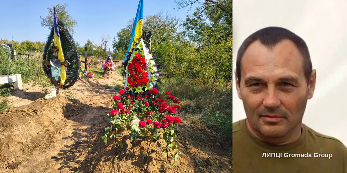 Колаж ЛИПЦІ Gromada Group з фото зі сторінки доньки загиблого Віталія Сириці Понад три місяці боротьби: загиблого Захисника України з Липців Віталія Сирицю поховали поруч із сином Русланом на порталі Gromada Group