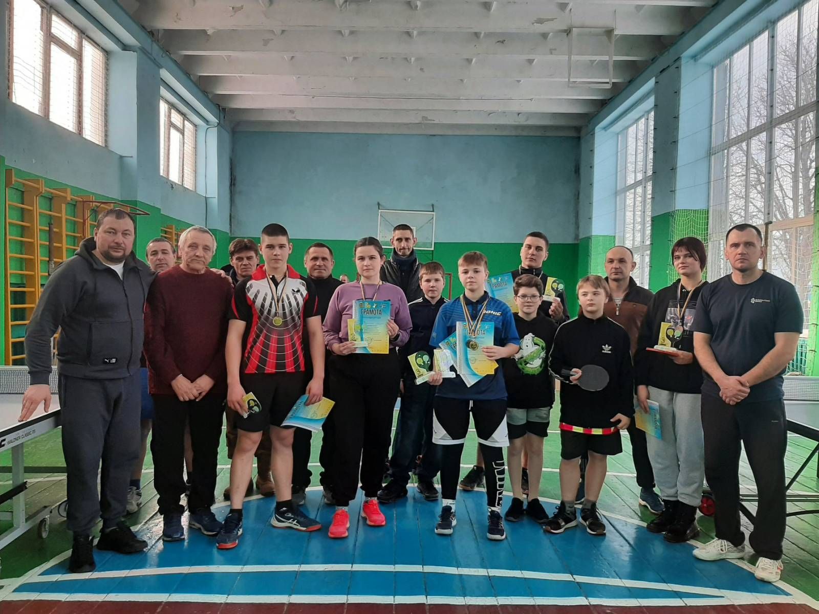 Фото: Сахновщина спортивна. Кегичани серед переможців та призерів відкритої першості Сахновщинської громади з настільного тенісу на порталі Gromada Group