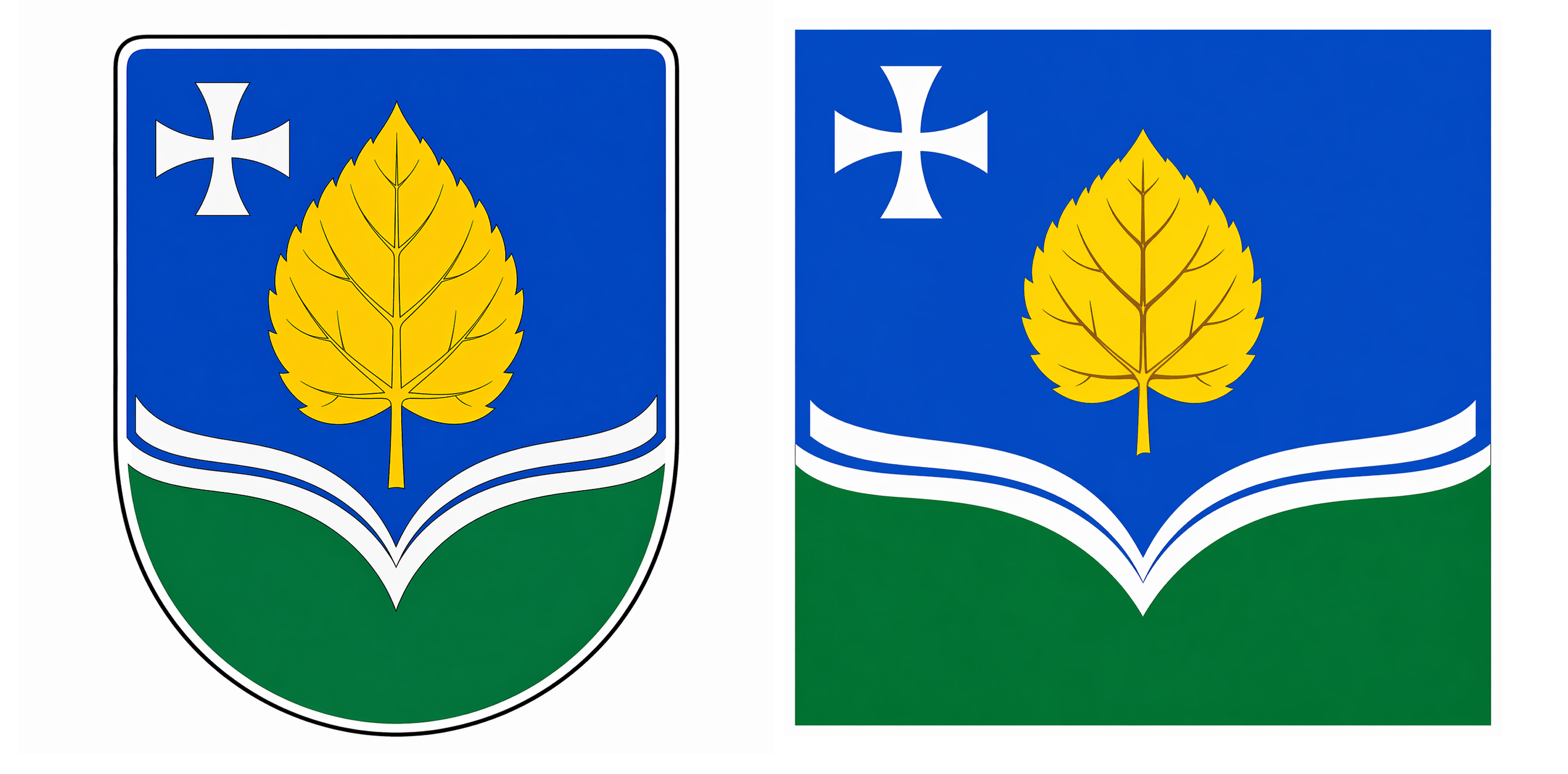 Золоте листя липи і срібний хрест: другий варіант герба та прапора Липецької громади на порталі Gromada Group