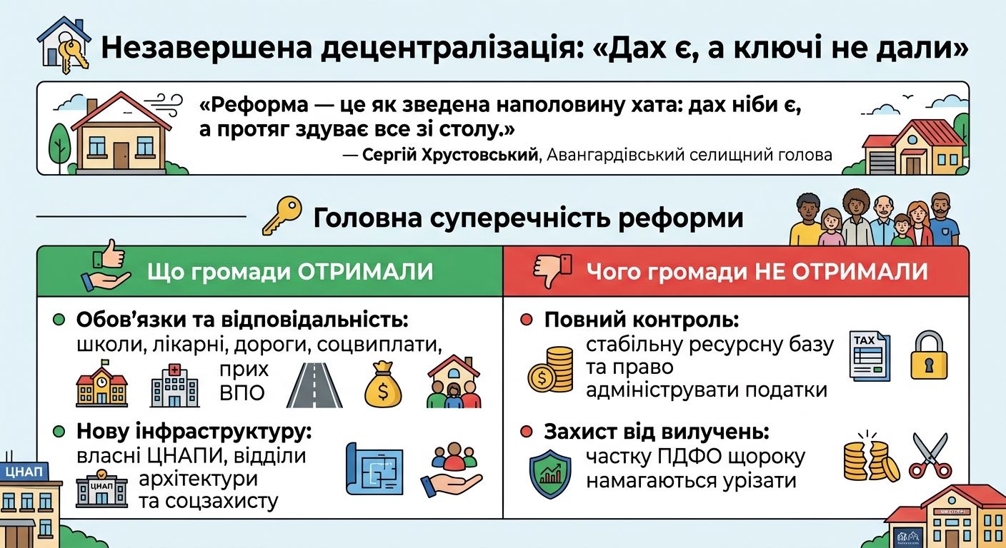 «Дах є, а ключі не дали…». Незавершена децентралізація: що стримує потенціал громад? - фото 1