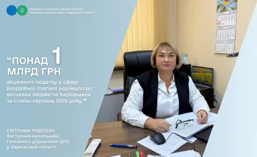 Харківщина: за 8 місяців 2026 року сплачено понад 1 млрд гривень акцизного податку у сфері роздрібної торгівлі на порталі Gromada Group