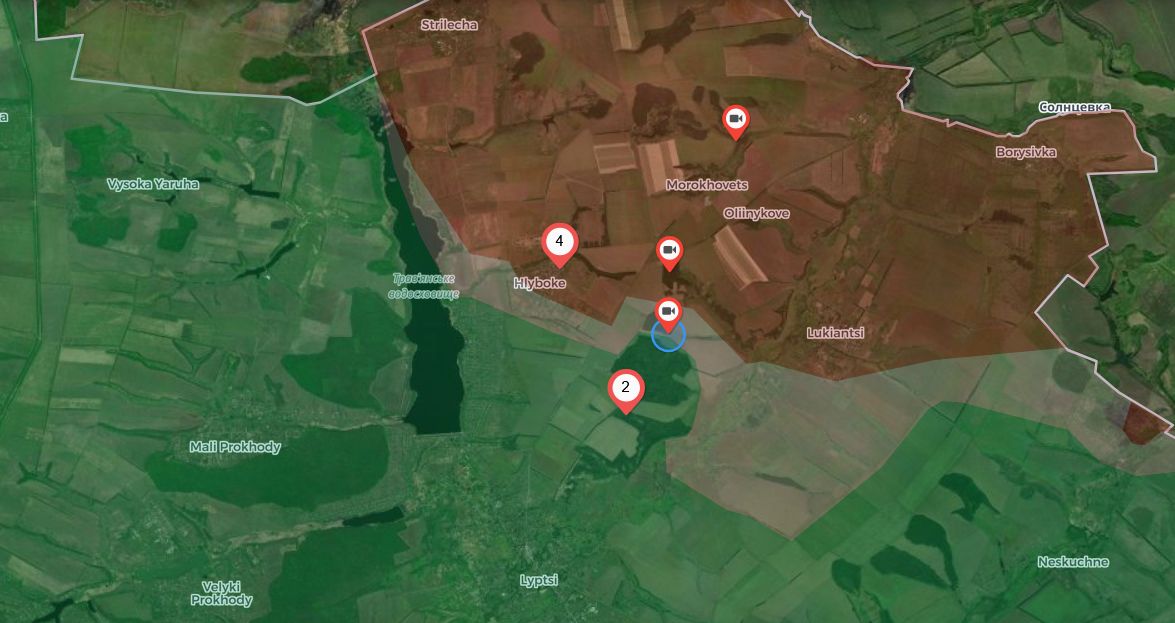 Скриншот карти https://map.wararchive.in.ua/ Де саме у Липецькій громаді вів бої Легіон «Свобода Росії»: точні локації встановили осінтери на порталі Gromada Group