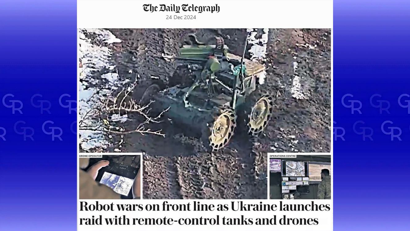 Фрагмент шпальти газети The Daily Telegraph Про роботизований штурм під Липцями пише The Daily Telegraph на порталі Gromada Group
