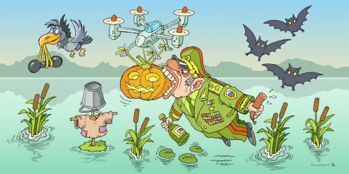 Топ-ІПсО тижня (19.10 – 25.10.2026): хромосоми проти глупих генералів. Дайджест. Карикатура Олександра Сидоренка на порталі Gromada Group