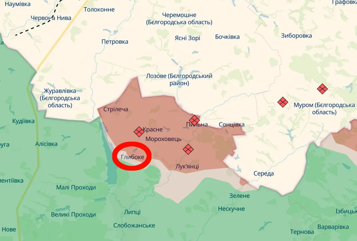 Скриншот карти https://deepstatemap.live/ «Наші воїни дали гідну відсіч»: в районі Глибокого ворог атакував позиції Сил оборони України на порталі Gromada Group