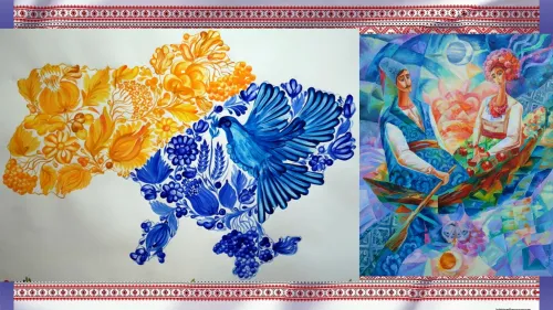 Ukrainians maintain a sense of purpose during the war, but anxiety is growing. Collage by Olena Zelenina. Art: Mariana Silahina at the Gromada Group Media