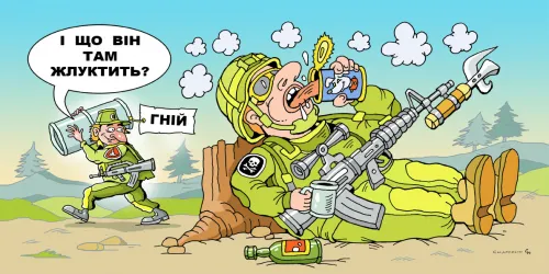 Топ-ІПсО тижня (21.09. – 27.09.2026): Аналітичний дайджест головних російських та білоруських ІПсО тижня (21–27 вересня 2026). Карикатура Олександра Сидоренка на порталі Gromada Group