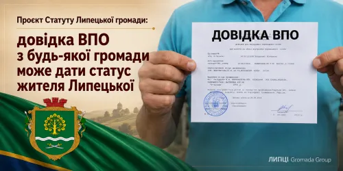 Довідка ВПО з будь-якої громади може зробити людину жителем Липецької: ще одна двозначність проєкту Статуту на порталі Gromada Group