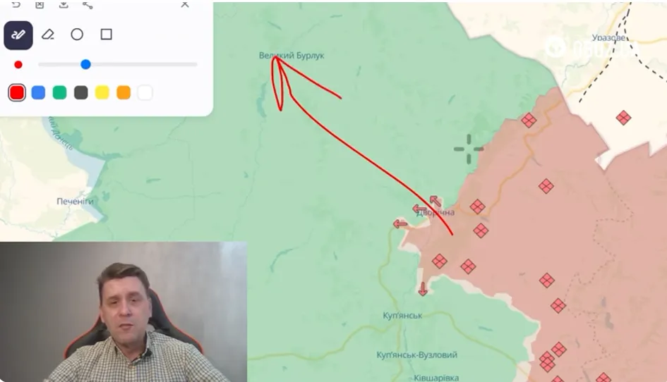 Скриншот відео OBOZ.UA Чи вистачить в окупантів сил і засобів для наступу на Куп'янськ і Великий Бурлук від Дворічної? на порталі Gromada Group