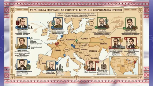 Повернення з чужини: чому Український Пантеон — це не про цвинтар…    Європа дала притулок українській еліті: політикам, науковцям, митцям. Інфографіка: Gemini.на порталі Gromada Group