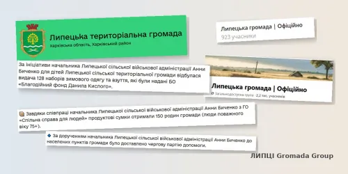 Дитячий одяг від фонду, підкреслення ролі начальниці та майже 70 фото отримувачів: як ресурси адміністрації Липецької громади розповідають про допомогу на порталі Gromada Group