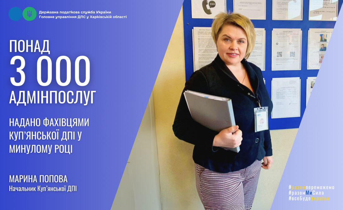 Over 3 thousand administrative services were provided by specialists of the Kupyansk DPI last year at the Gromada Group Media